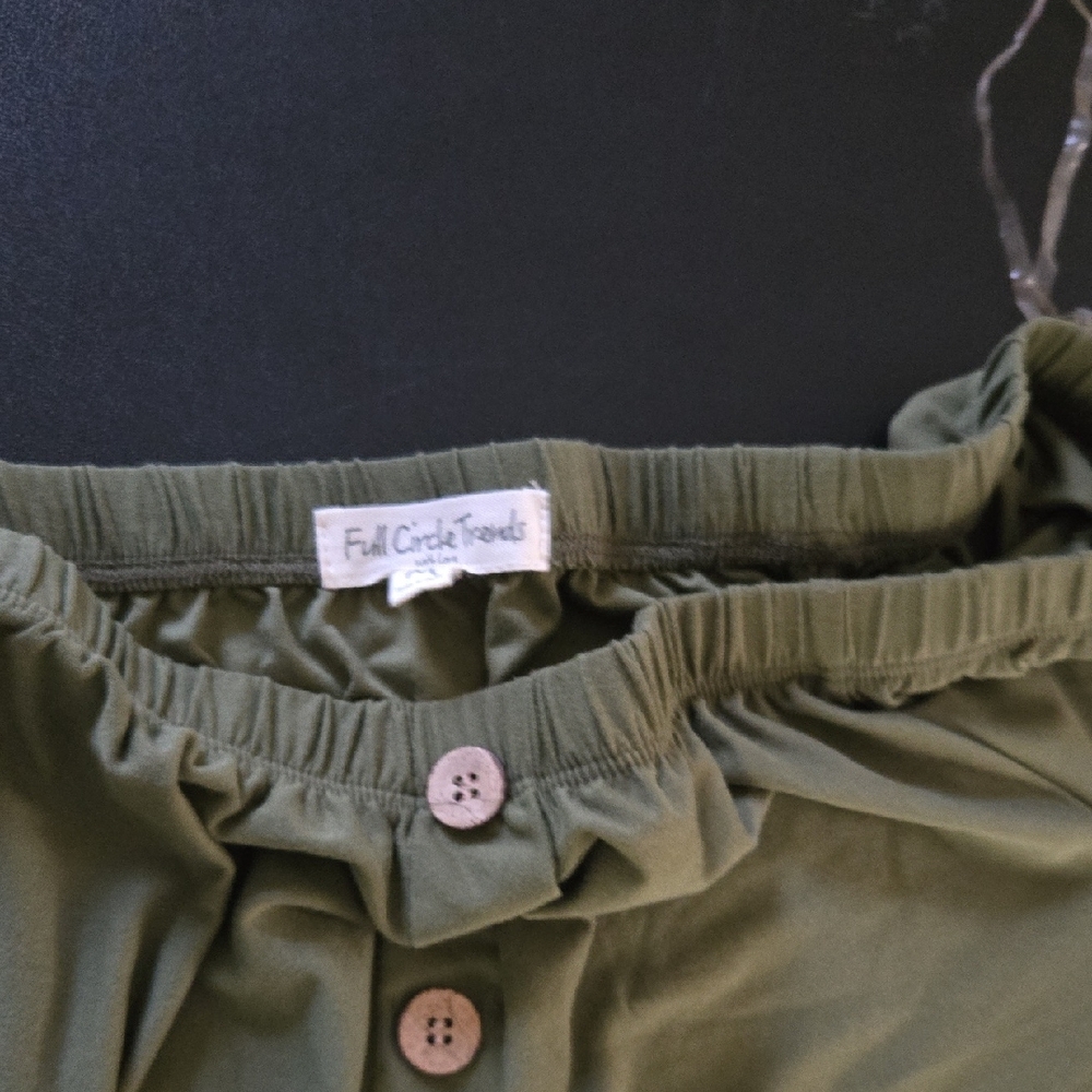 Womens Olive Green Blouse Top